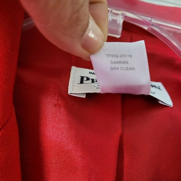 Pendleton Red Wool Structured Double-Breasted Blazer Jacket Gold Buttons Size 8 - Picture 8 of 13